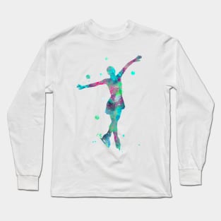 Figure Skating Watercolor Painting 3 Long Sleeve T-Shirt